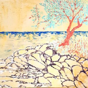 Simple river bank painting