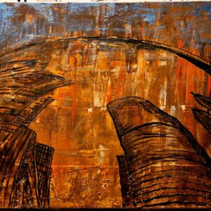 Sunset in the city painting
